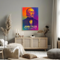 John Tyler 10th President of the United States Neon Gradient OverlayPoster