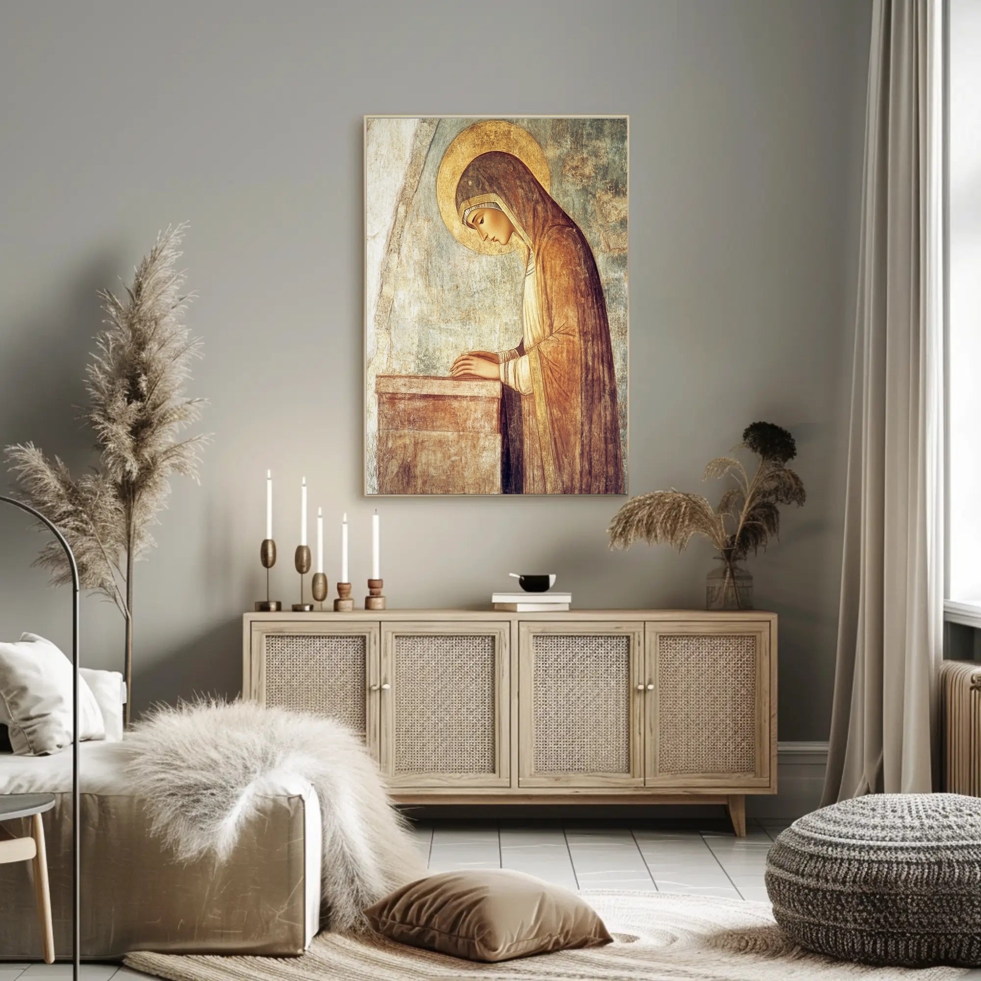 Sacred Devotion: Iconography of Prayer in Heritage Poster