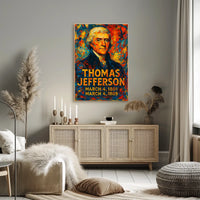 Thomas Jefferson 3rd President of the United States Glitch Hop Art Poster