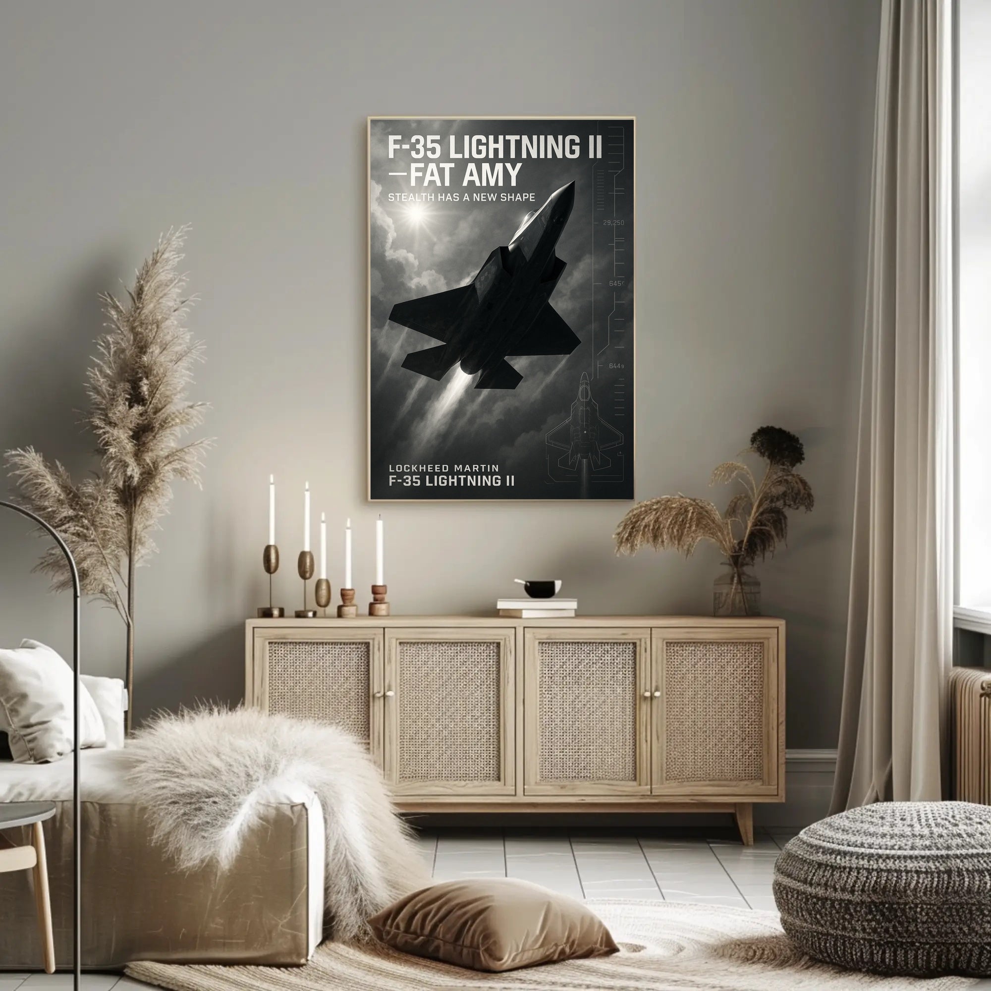 F-35 Lightning II Jet Stealth Aviation Poster
