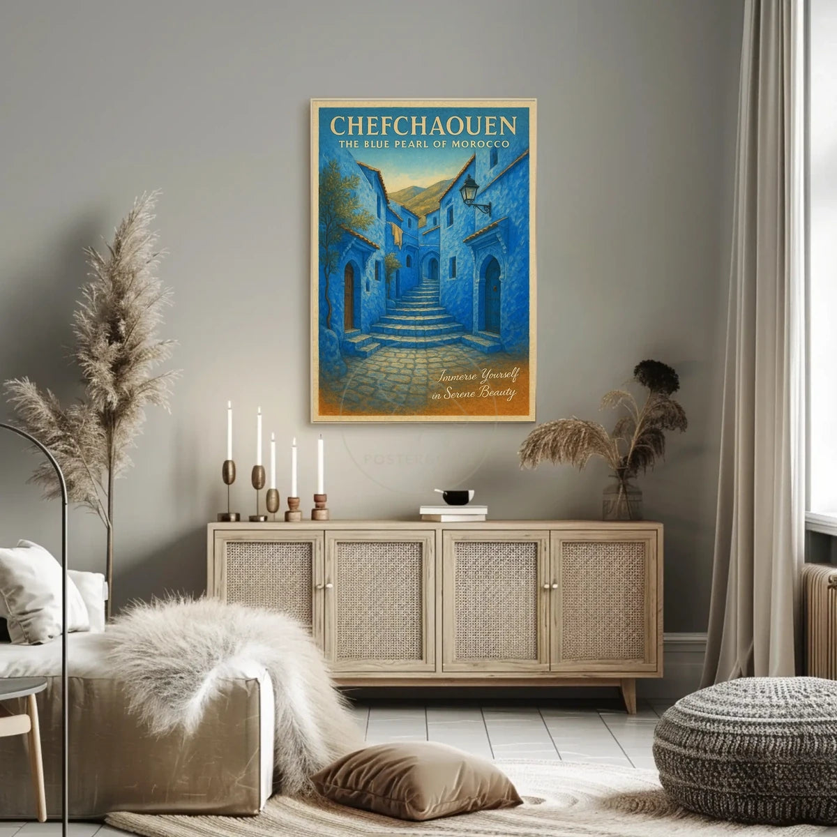 Chefchaouen Blue Charm Travel Poster