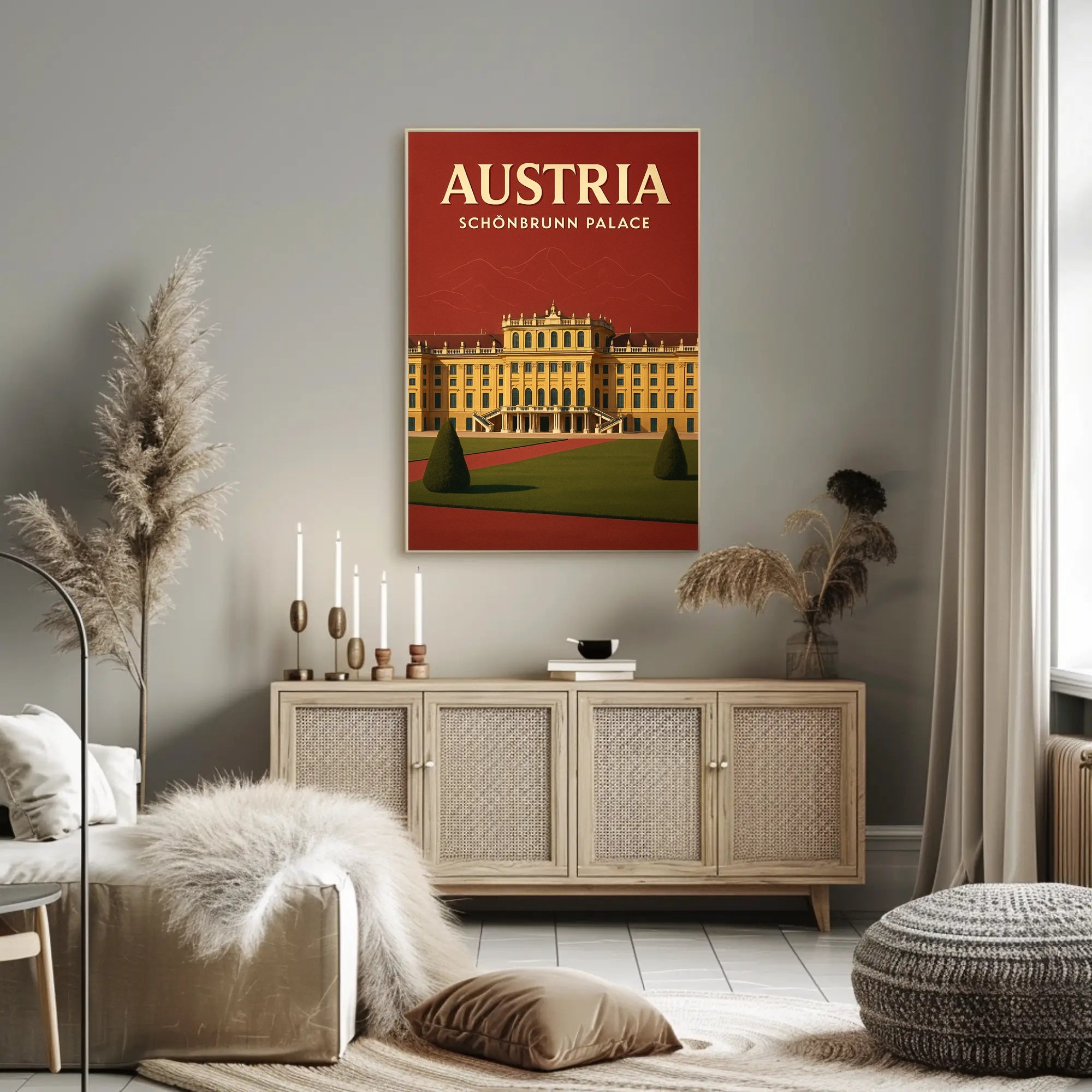Schönbrunn Palace Vintage Travel Art Poster