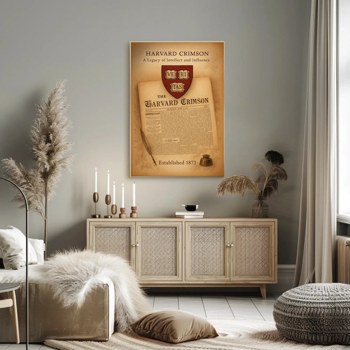 Harvard Crimson A Legacy of Intellect and Influence Poster
