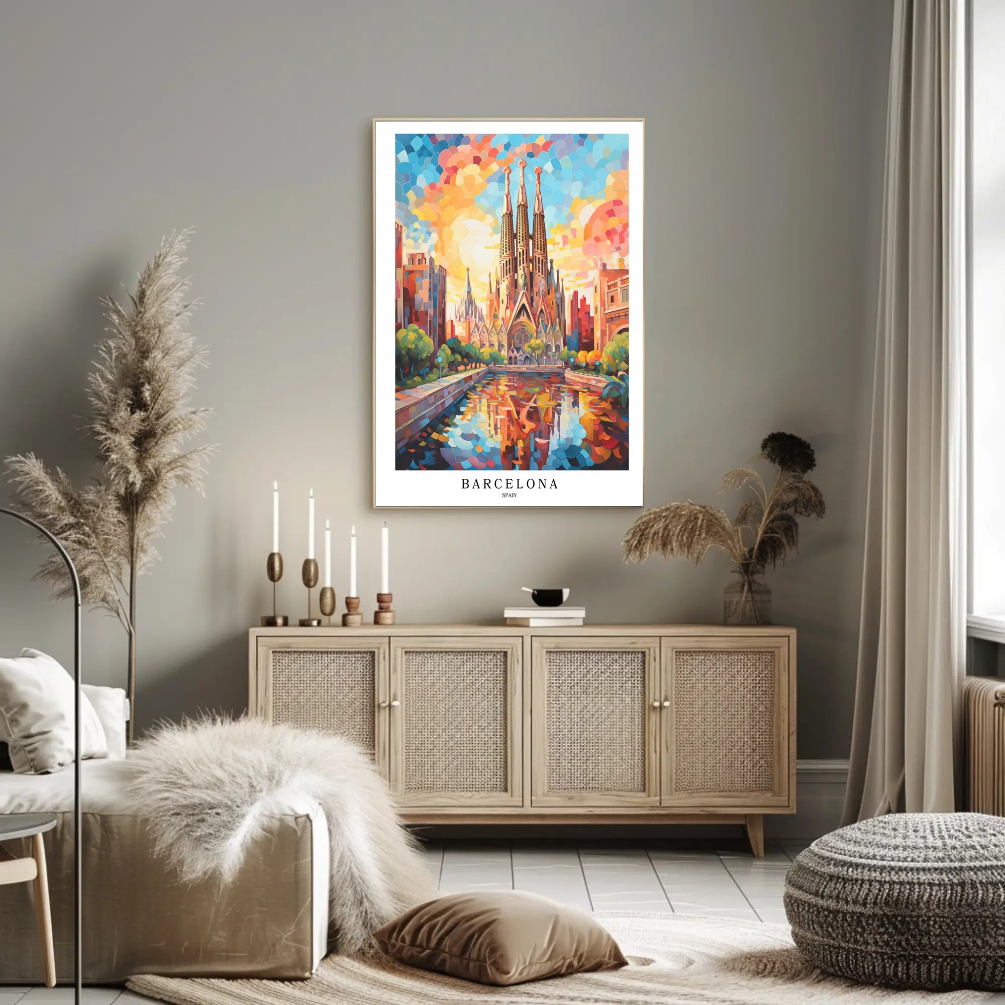 Sagrada Familia Vibrant Travel Poster PosterGoat