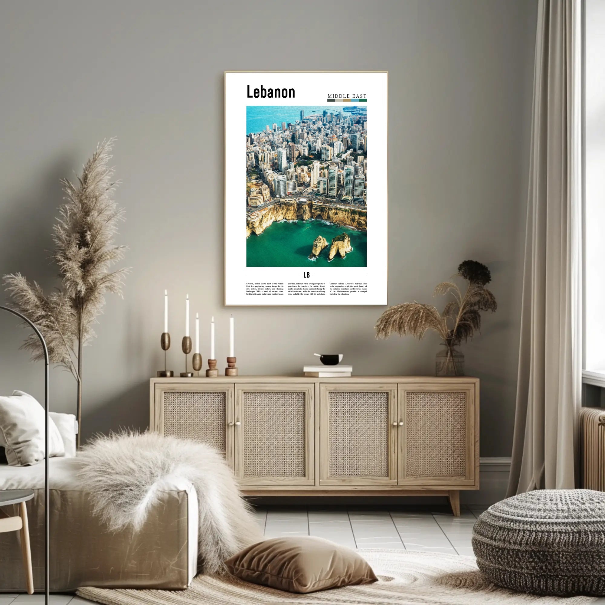 Beirut Skyline Vivid Urban Landscape Travel Poster PosterGoat