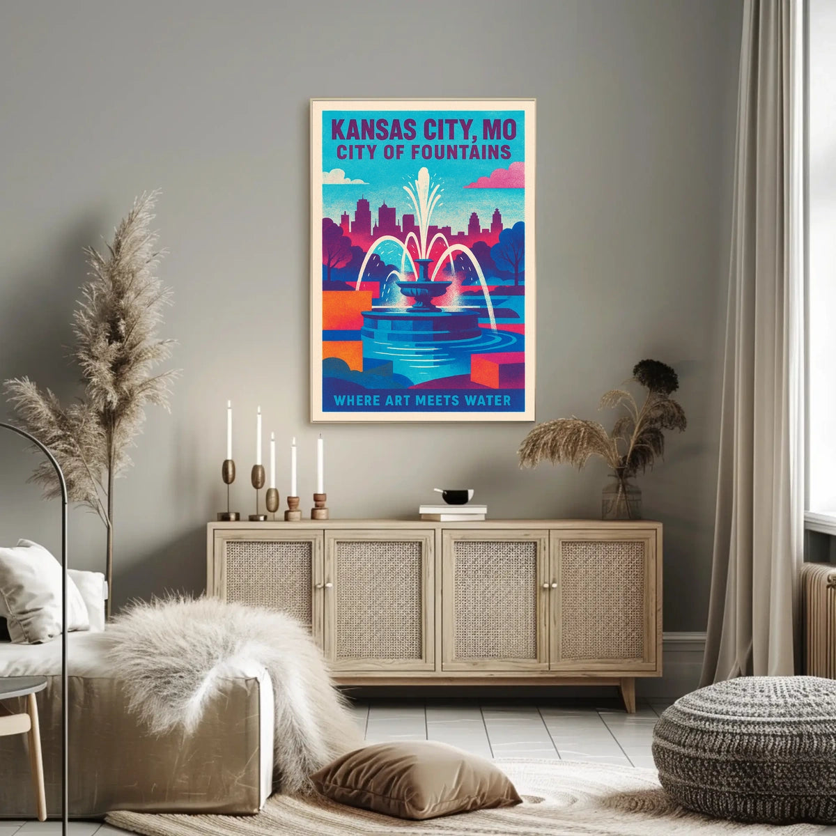 Kansas City, MO City of Fountains Poster