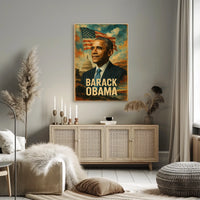 Barack Obama 44th President of the United States Layered Digital Collage Poster
