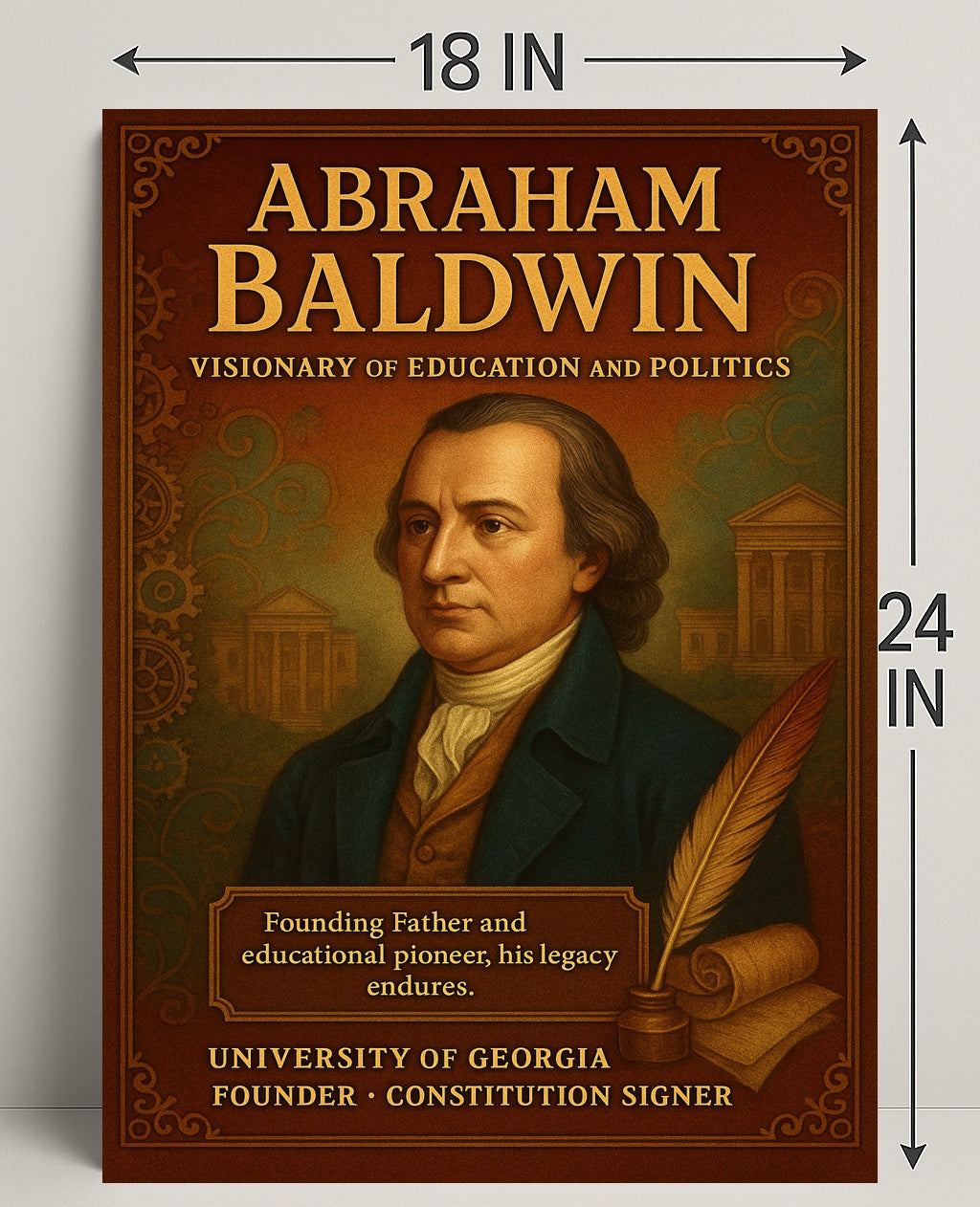 Abraham Baldwin Legacy Vintage Historical Poster
