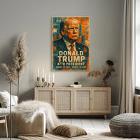 Patriotic Trump Leadership Expressionism Poster