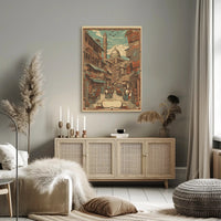 Vintage Market Scene Poster