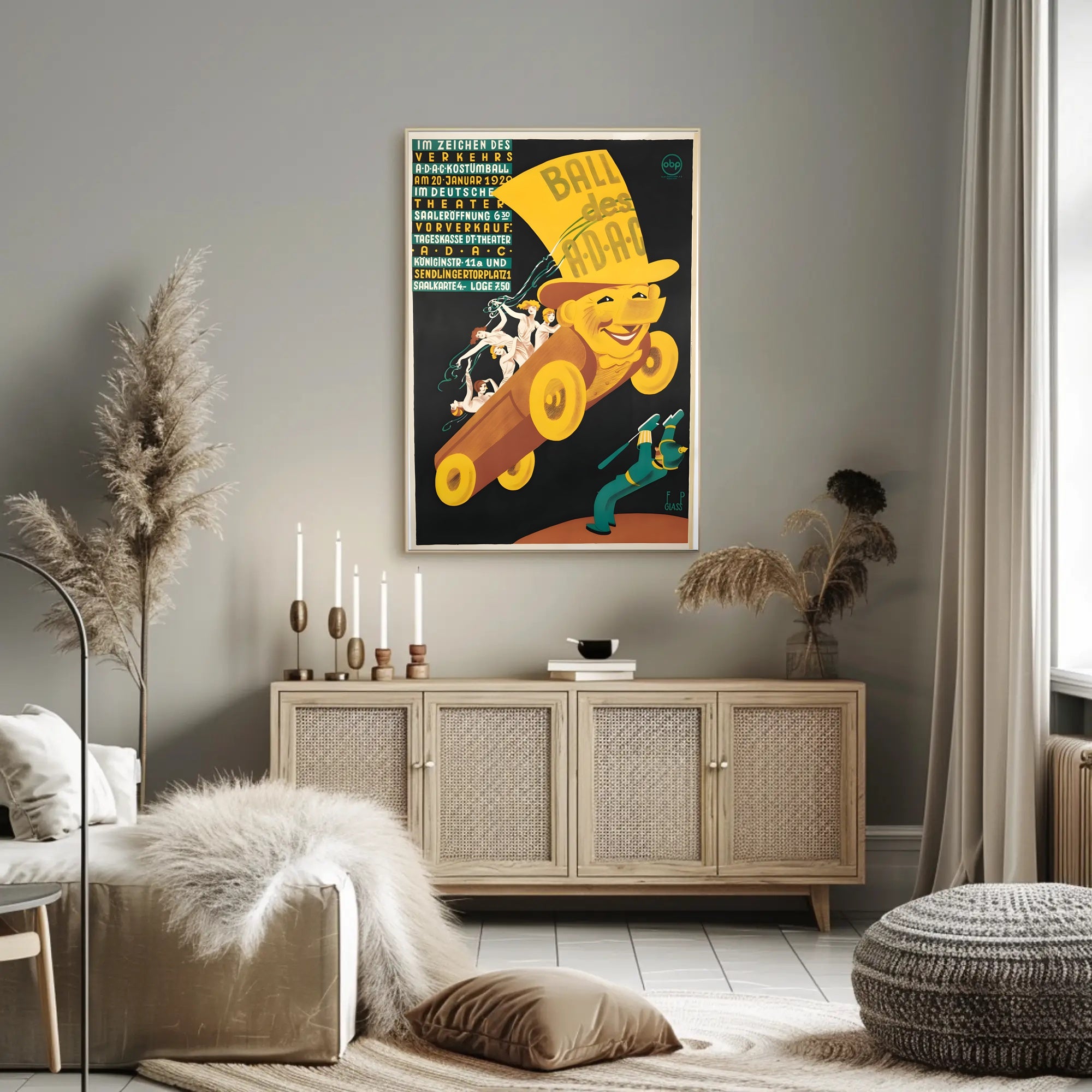 Vintage A-D-A-C Costume Ball Art Print Decor