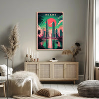 Miami Skyline Art Poster