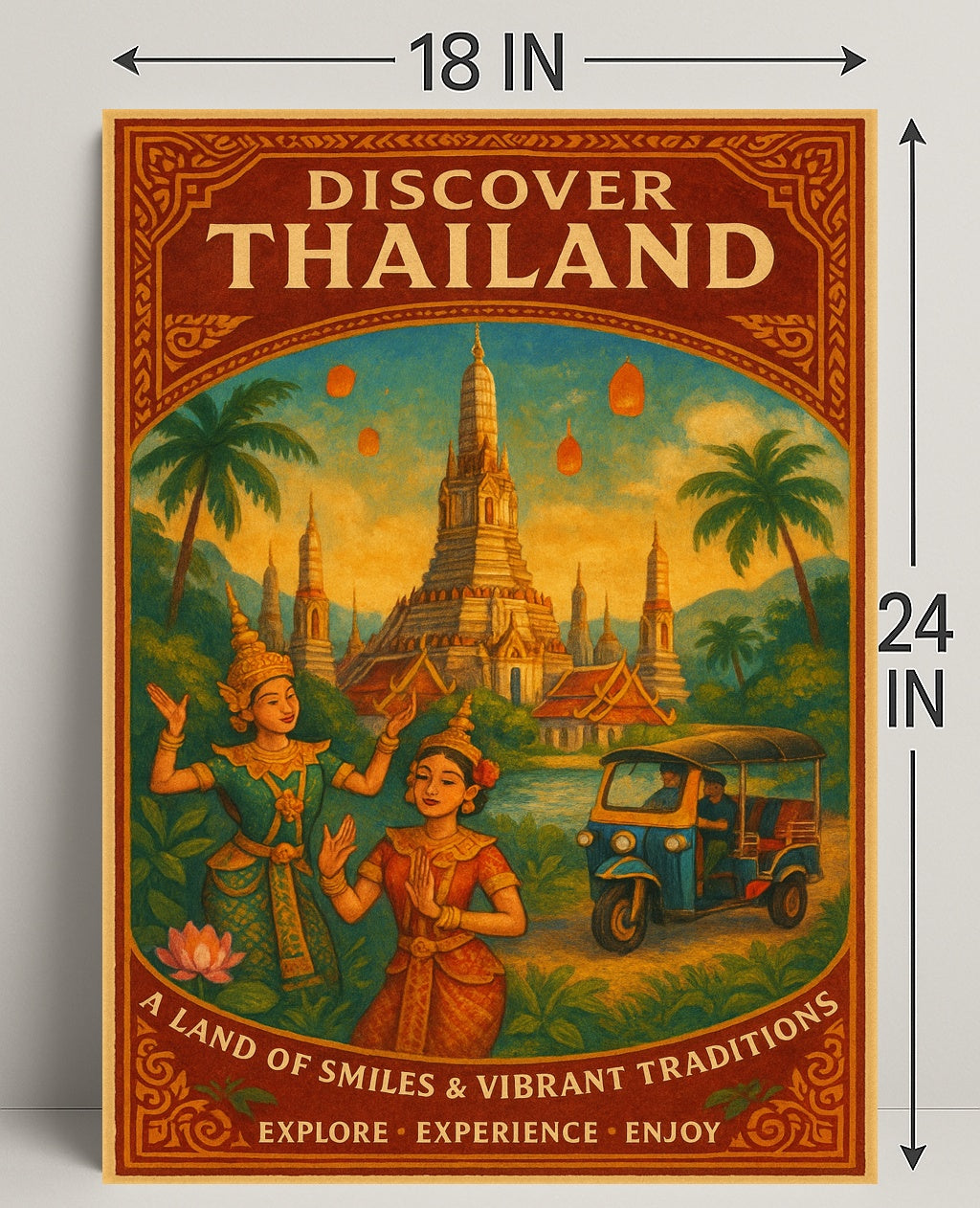Discover Thailand Vintage Poster Art Print PosterGoat