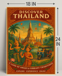 Discover Thailand Vintage Poster Art Print PosterGoat