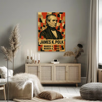 James K. Polk 11th President of the United States Layered paper Collage Poster