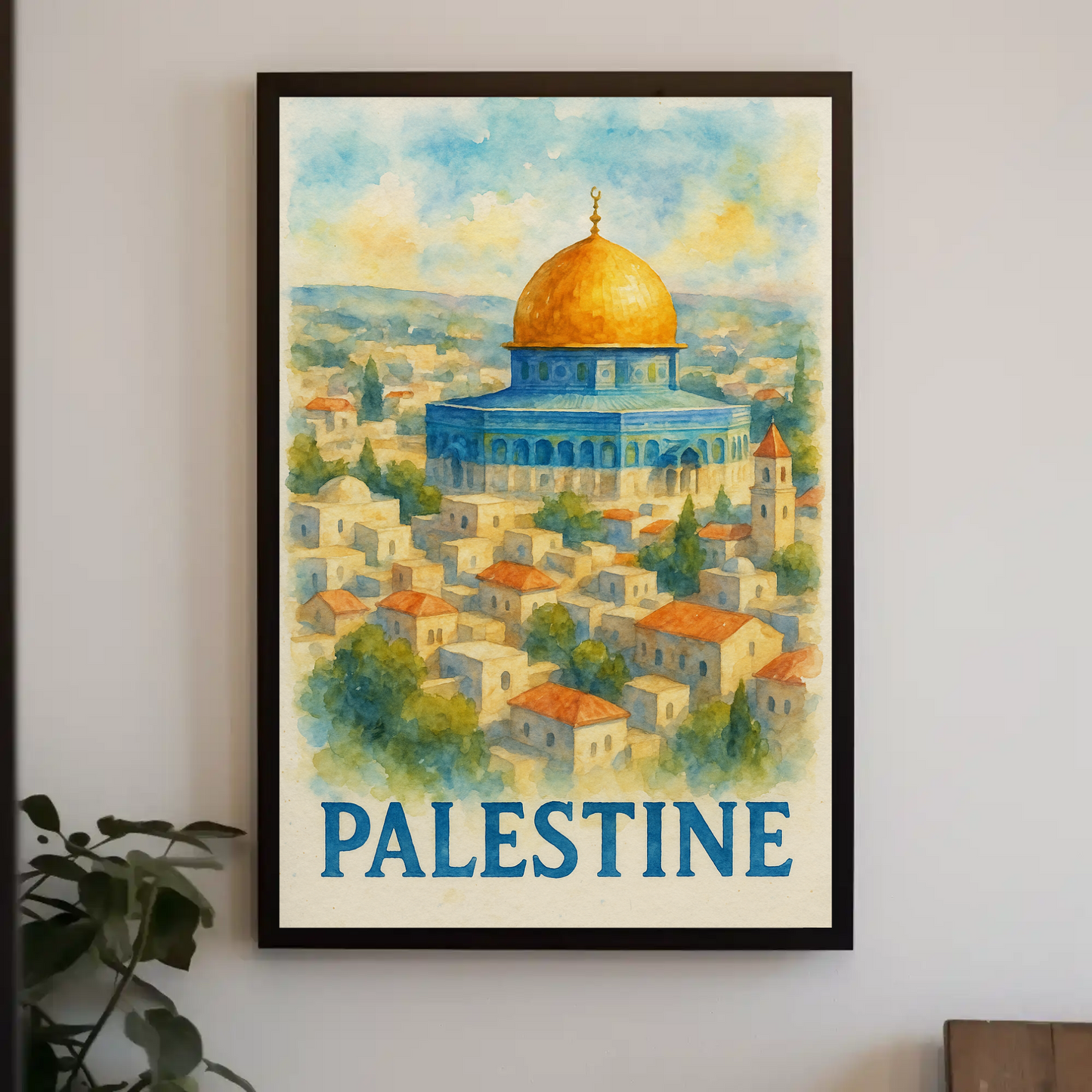 Palestine Dome Over Hills Travel Poster