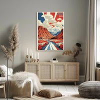 Utah Landscape Art with Patriotic Colors Travel Poster