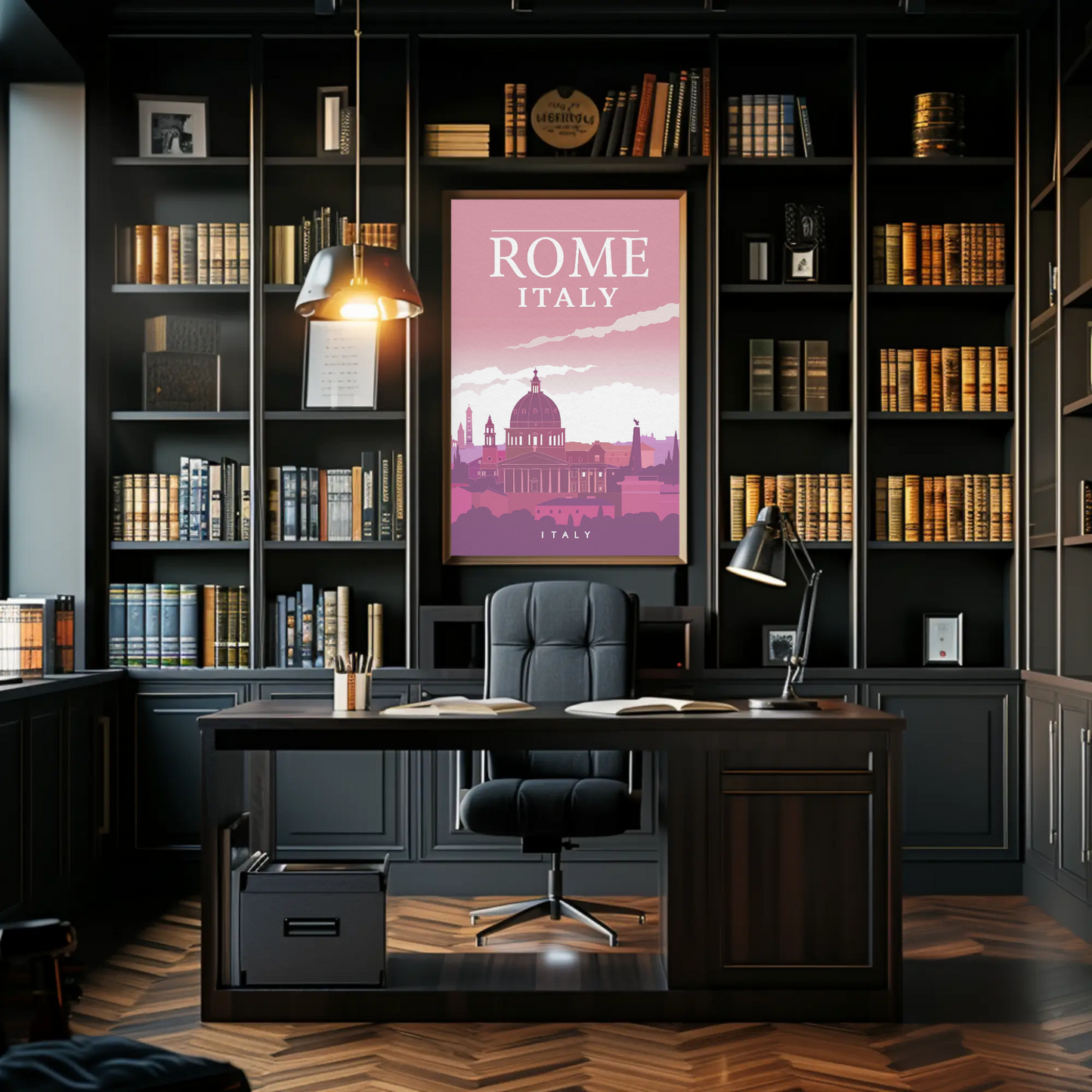 Rome: Cityscape in Pink Hues