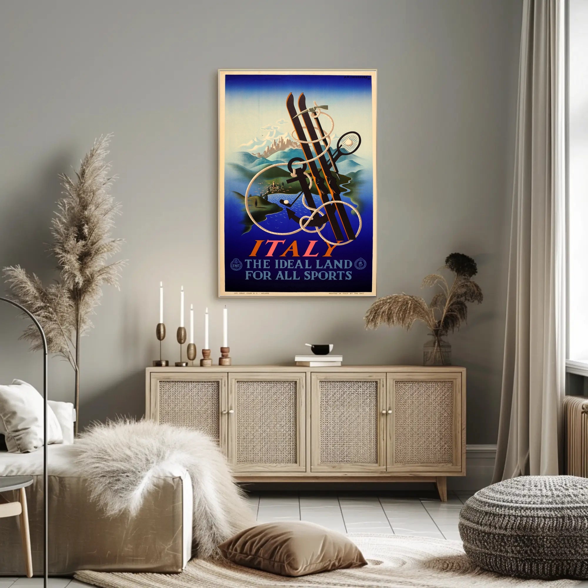 Italy Sports Adventure Vintage Poster Art Deco Influence PosterGoat