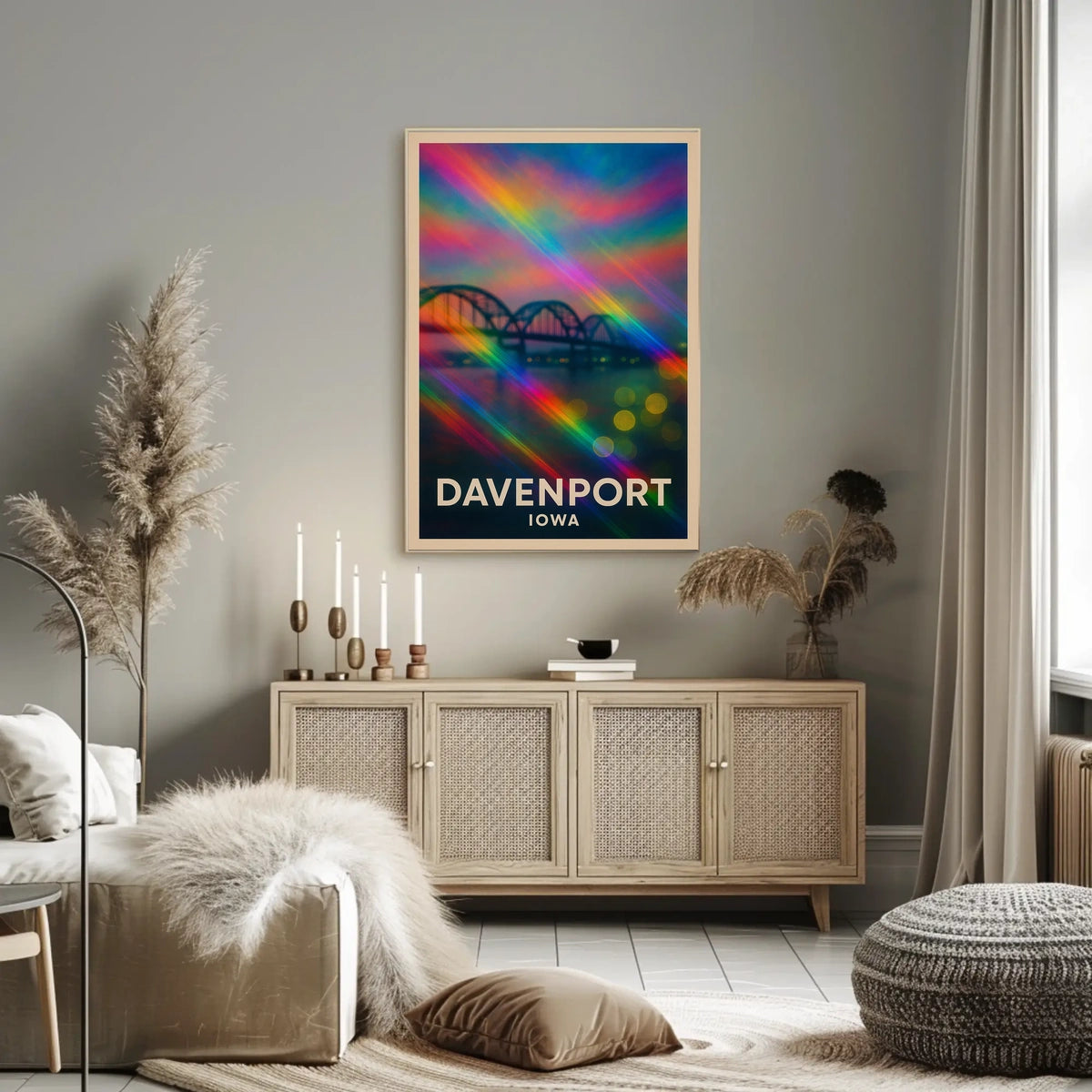 Davenport Iowa Scenic Vibrant View Impressionism Poster