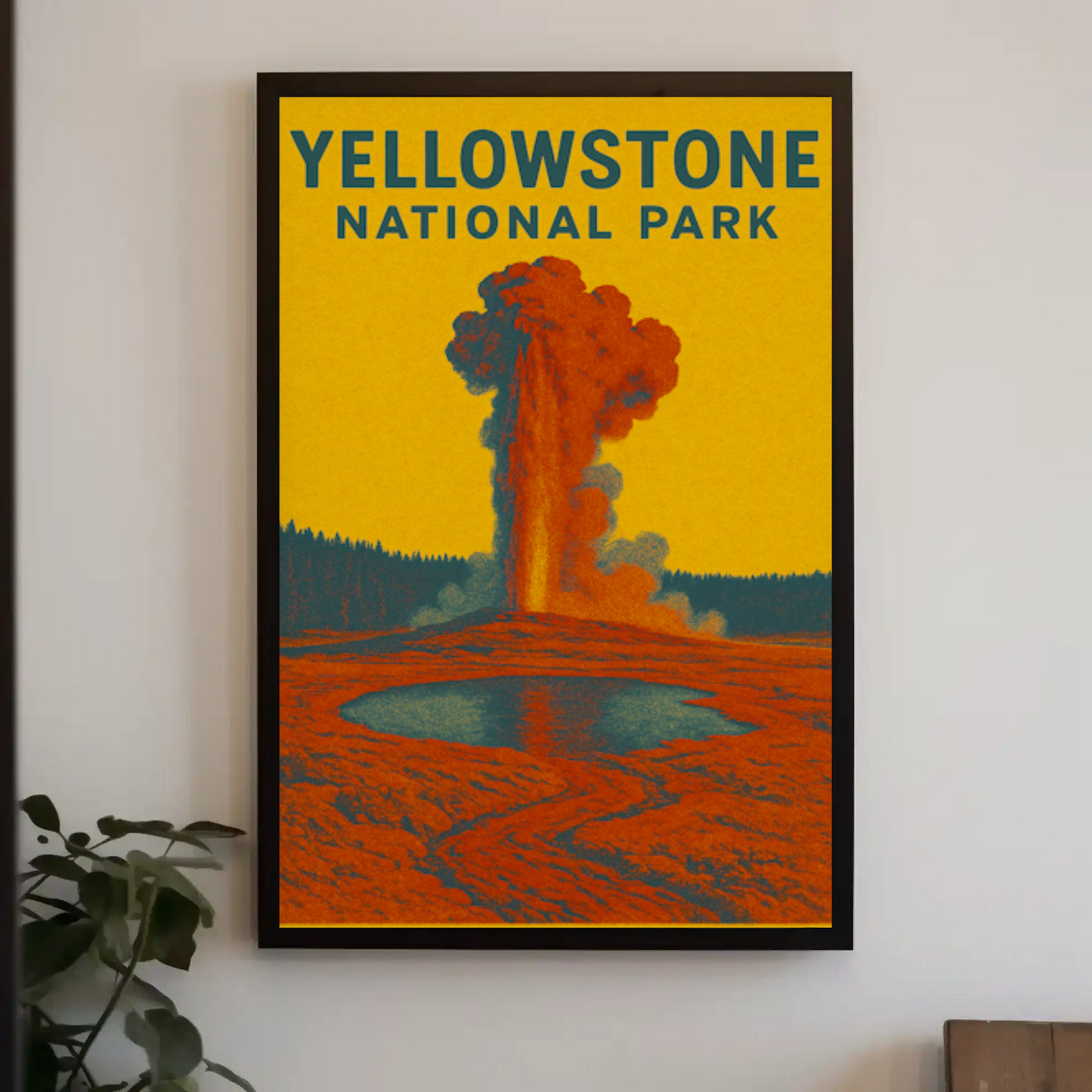 Yellowstone's Majestic Eruption Vintage Travel Poster