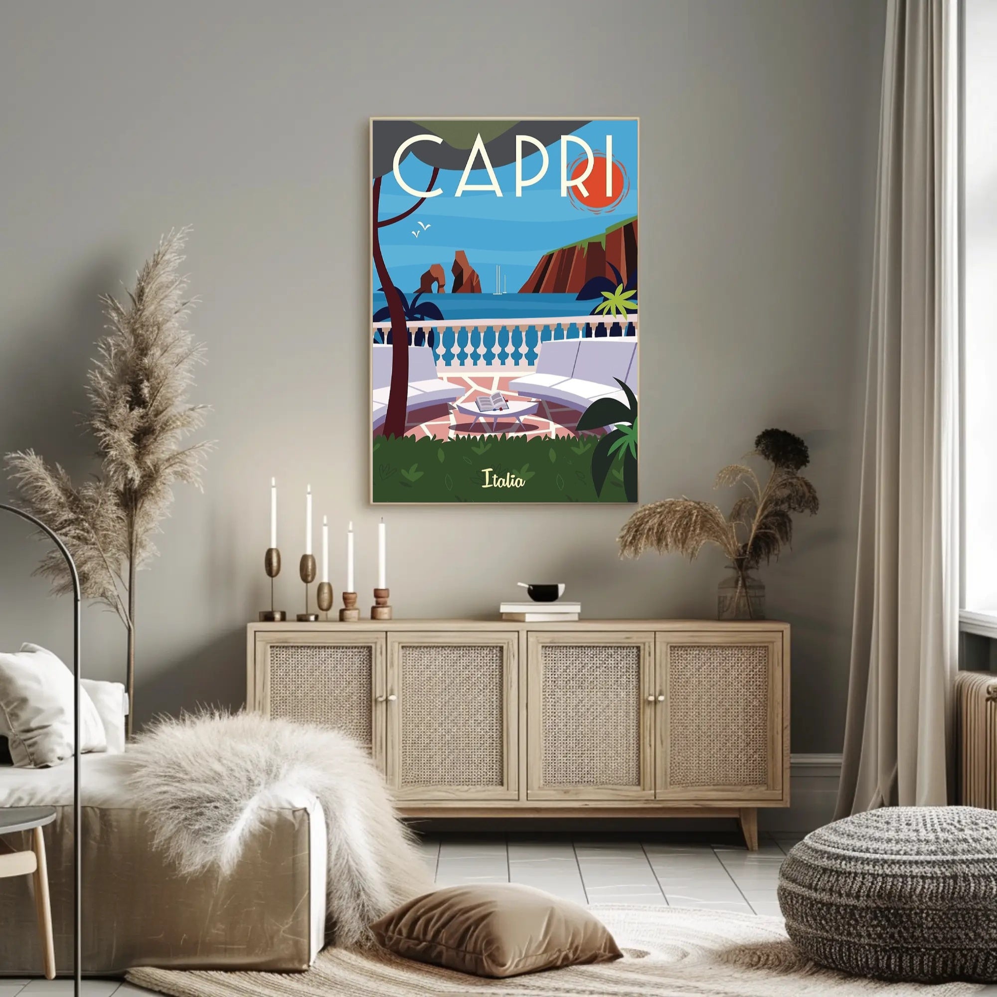 Capri Island Scenic Art Travel Poster PosterGoat