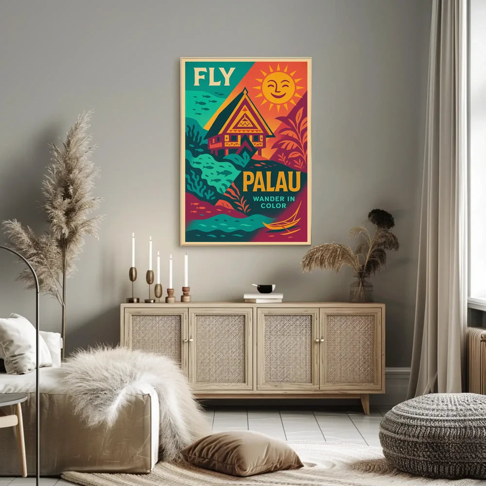 Travel to Palau Vibrant Tropical Adventure Travel Poster PosterGoat