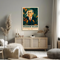 Woodrow Wilson Vintage Patriotic Graphic Art Poster