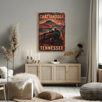 Chattanooga Steam Locomotive Nostalgia Steampunk Americana Heritage Travel Poster