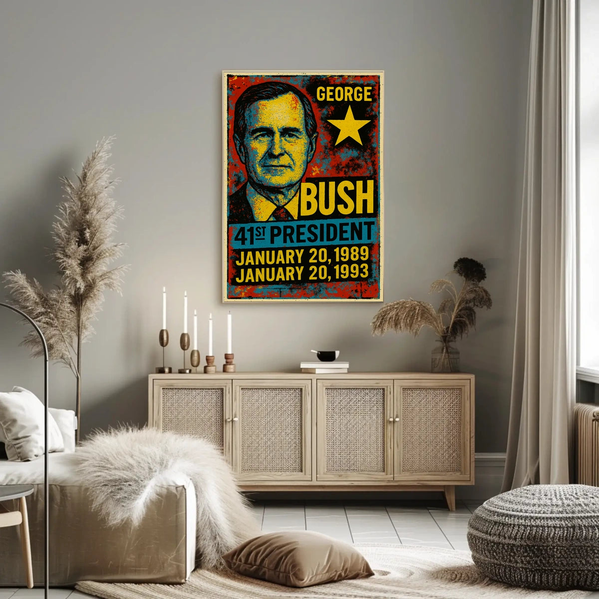 George H. W. Bush 41st President of the United States Graffiti Pop Art Poster