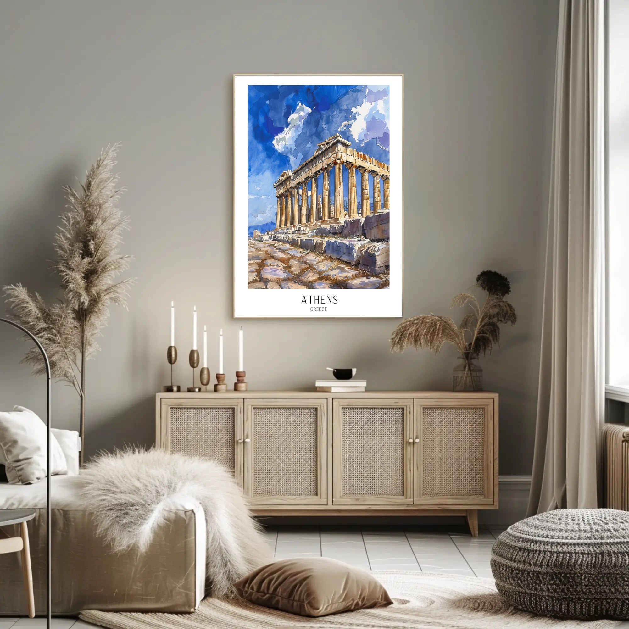 Parthenon Watercolor Poster: Vibrant Greek Travel Art PosterGoat