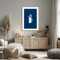 Minimalist Golf Bag Silhouette on Sports Poster