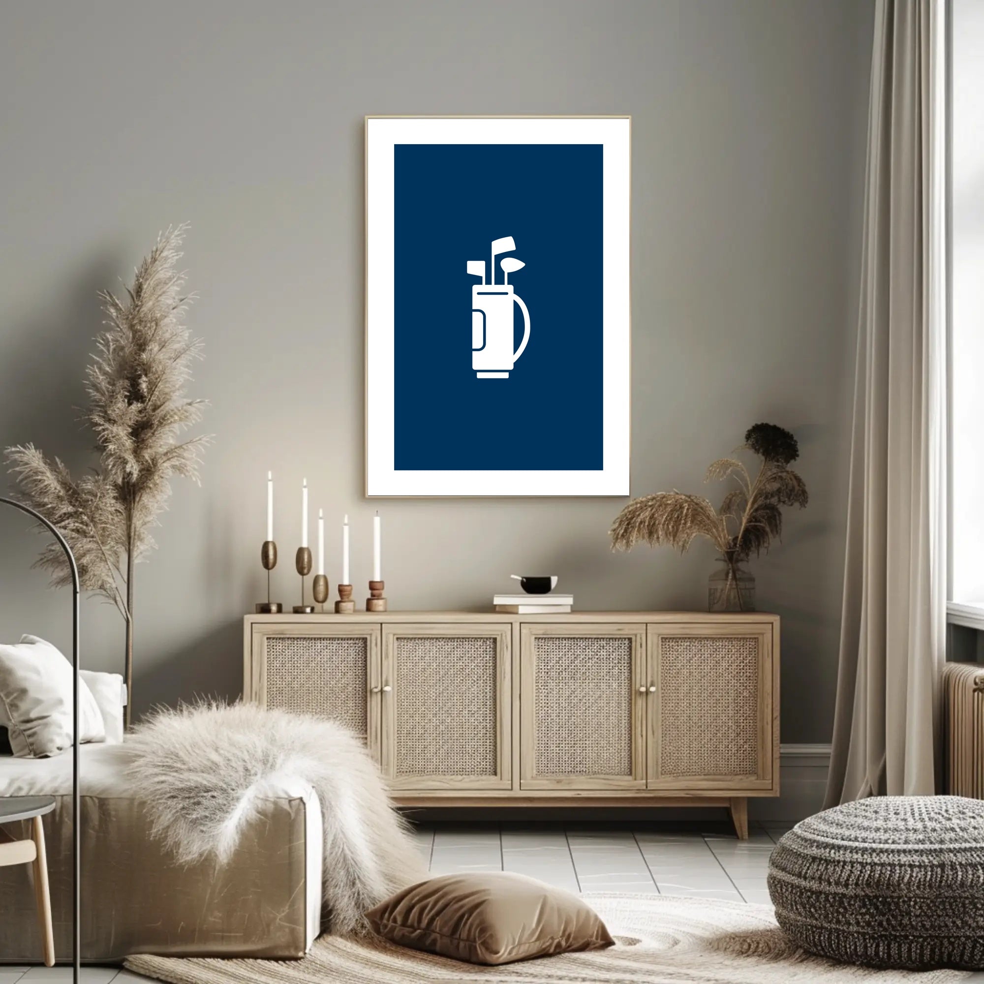 Minimalist Golf Bag Silhouette on Sports Poster