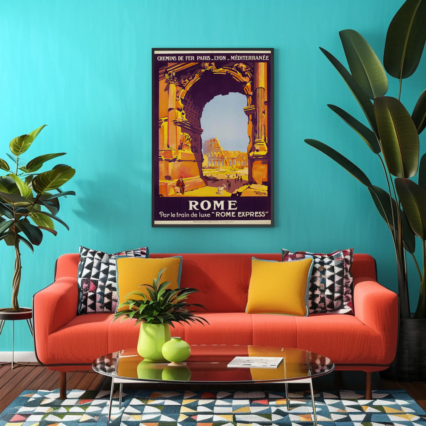 Rome Express - Luxury Train Travel Vintage Travel Poster