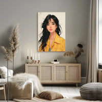 Vibrant Portrait In Yellow Poster