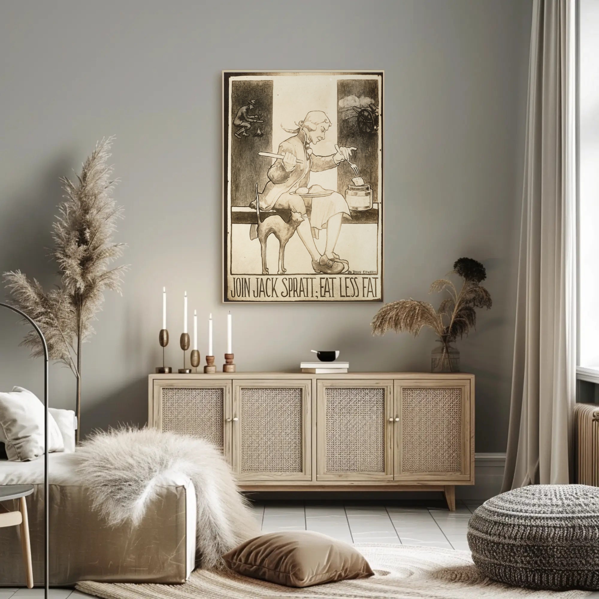 Jack Spratt Health Conscious WWII Propaganda Poster PosterGoat