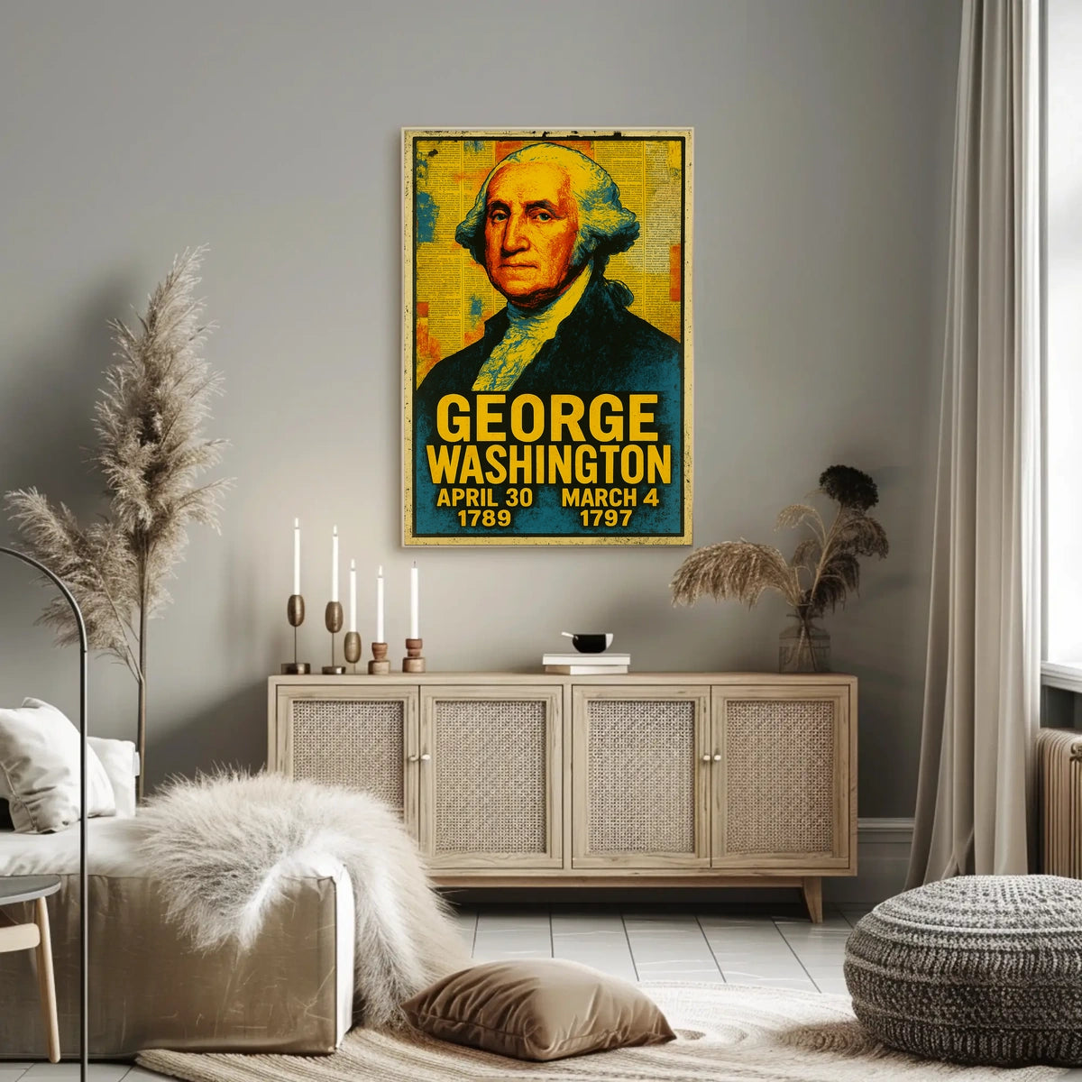 George Washington Pop Art Patriotic Poster Print
