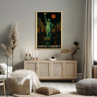 Statue of Liberty during mysterious twilight Urban or Cityscape Poster