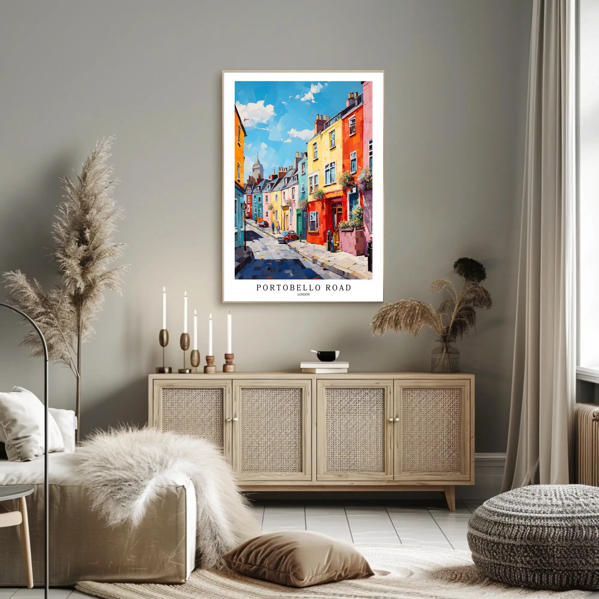 Portobello Road Impressionistic Urban or Cityscape Poster PosterGoat