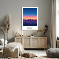 Denver Twilight Skyline Art Print - Urban or Cityscape Poster