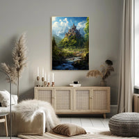 Enchanted Castle In The Mountains Poster PosterGoat
