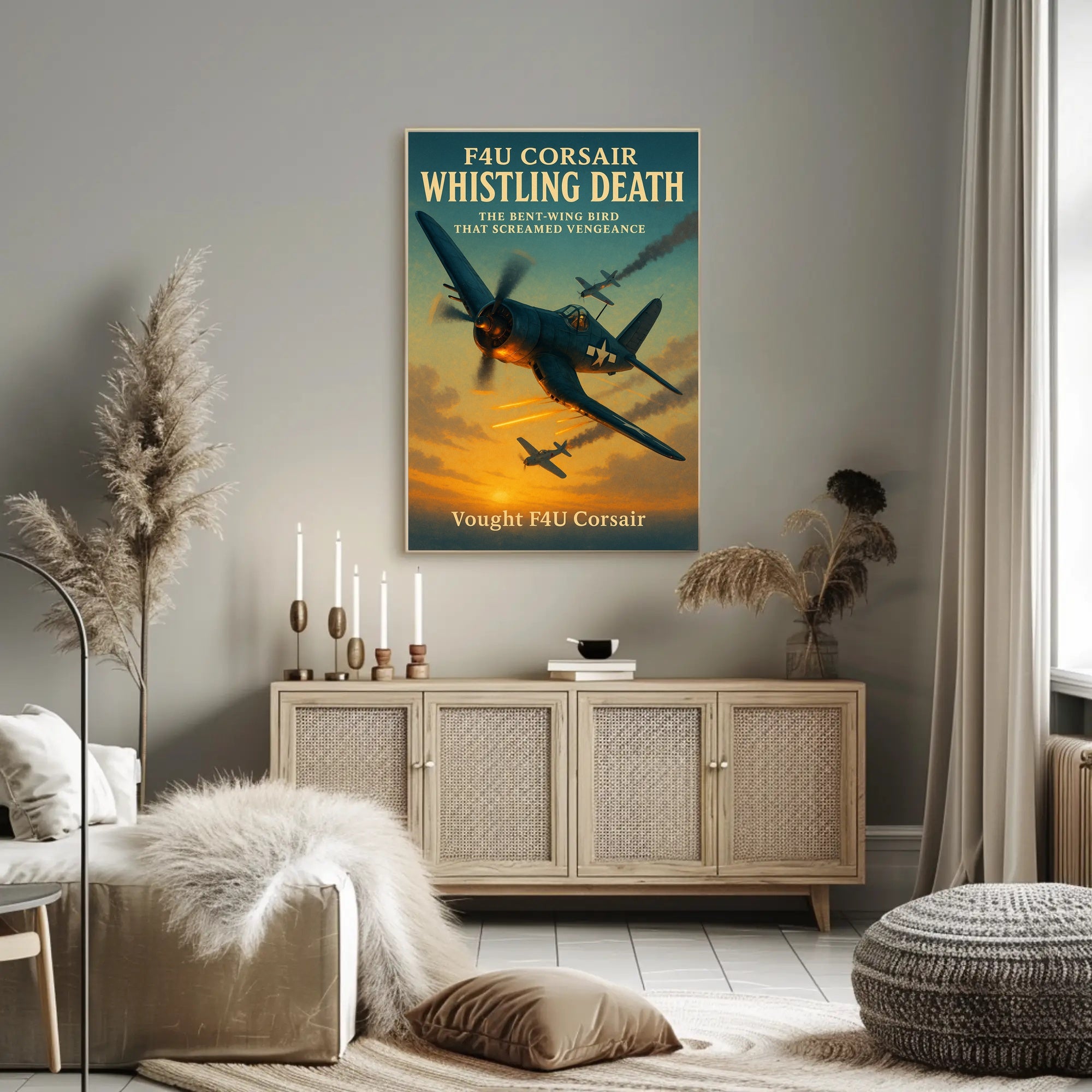 F4U Corsair Fighter WWII Poster