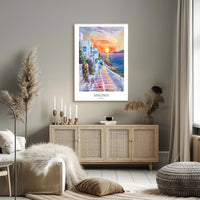 Mykonos Sunset Mediterranean Charm Travel Poster PosterGoat