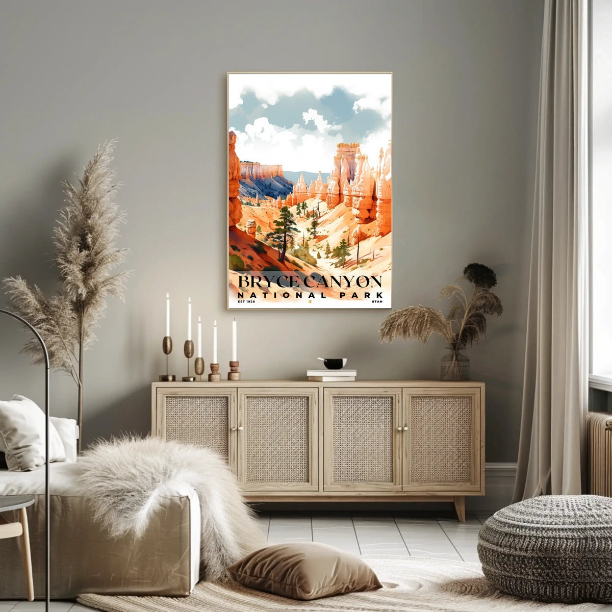 Bryce Canyon Watercolor Wall Art Poster