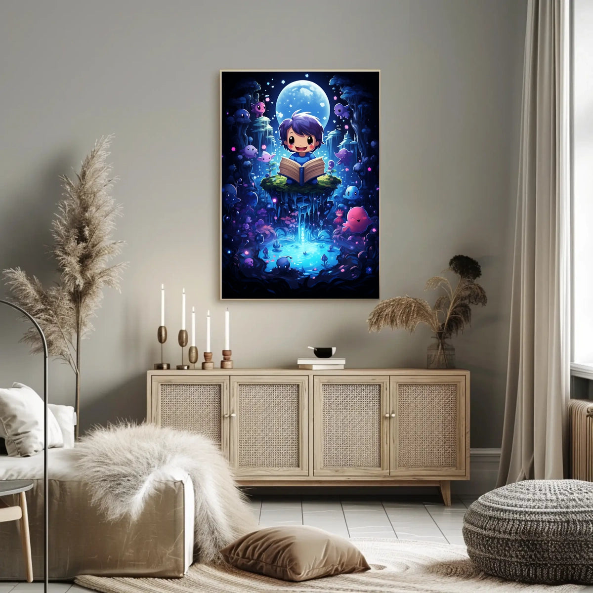 Moonlight Tales Whimsical Fantasy Surrealism Poster