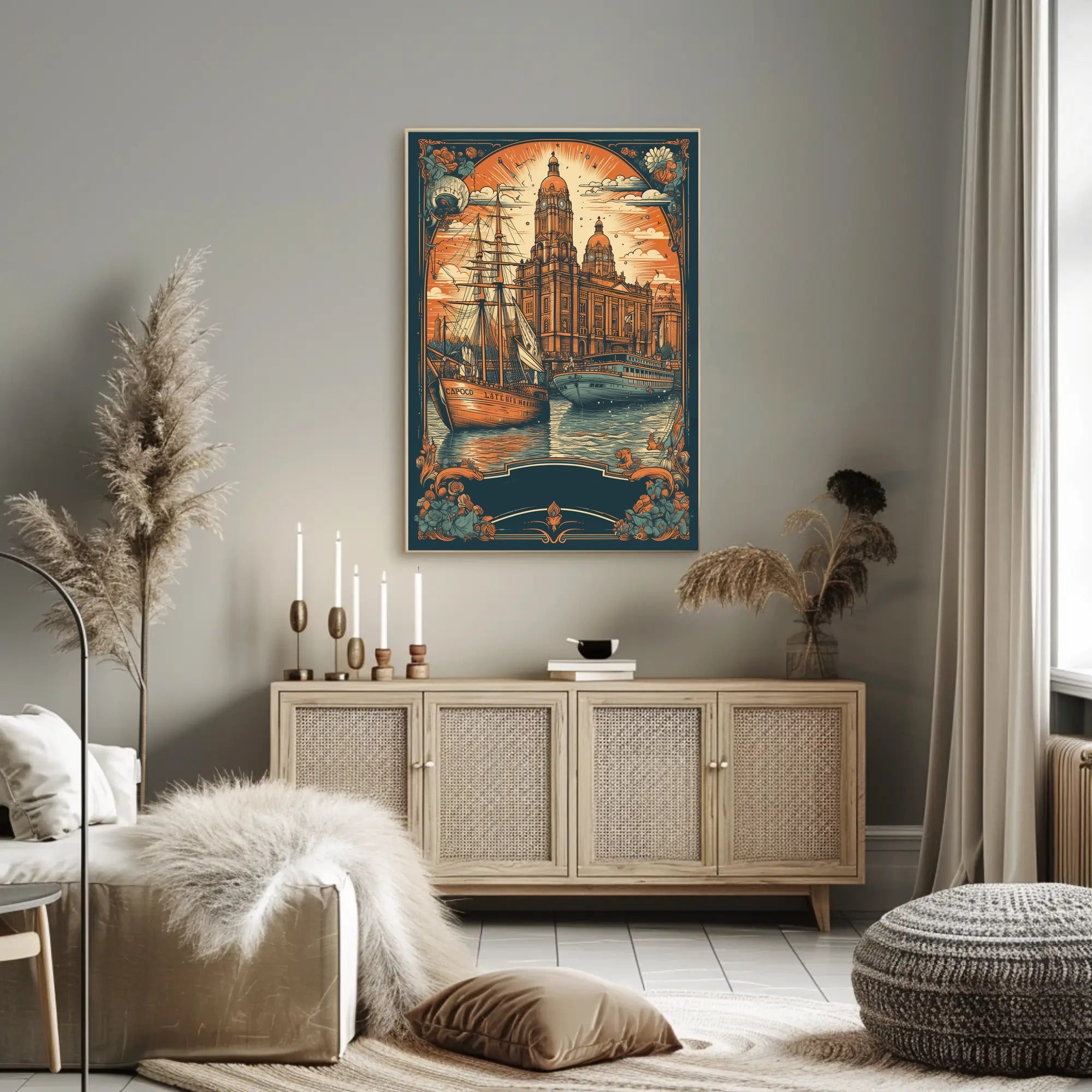 Vintage Maritime Illustration Poster