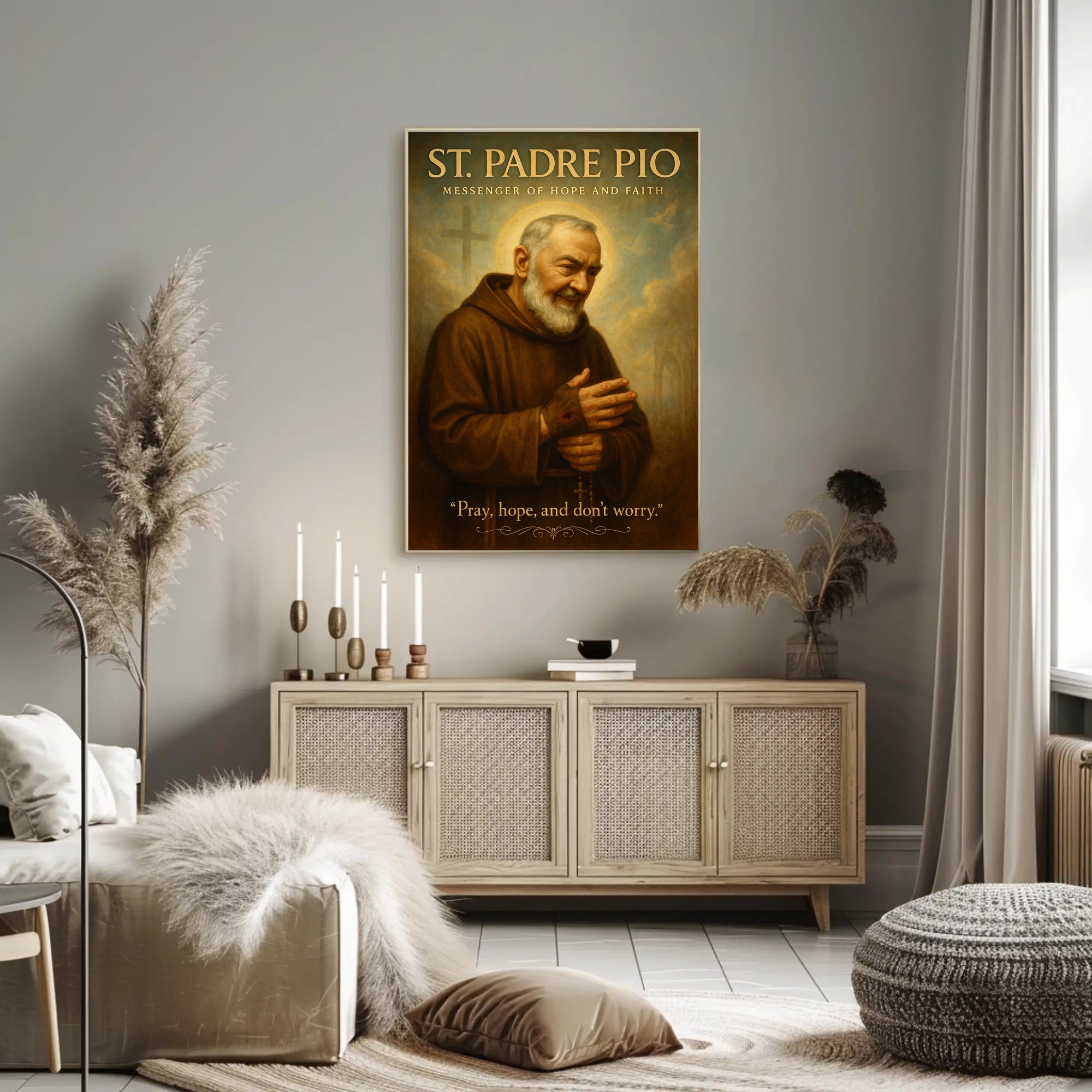 St. Padre Pio Messenger of Hope and Faith Poster PosterGoat
