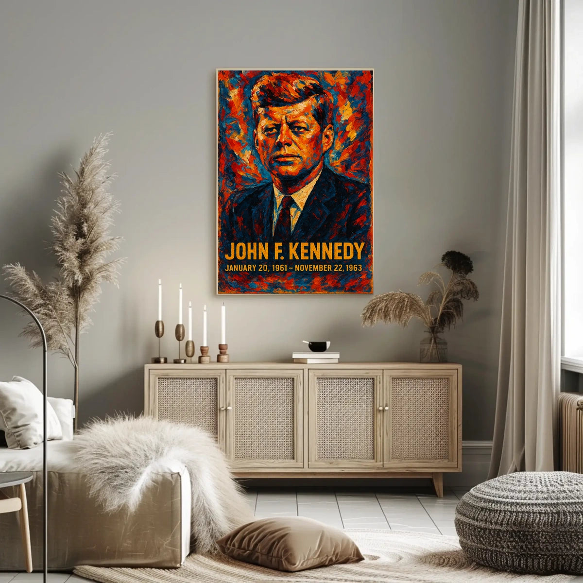 John F. Kennedy 35th President of the United States Glitch Hop Art Poster