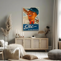 Vintage Ski and New Haven Travel Poster PosterGoat