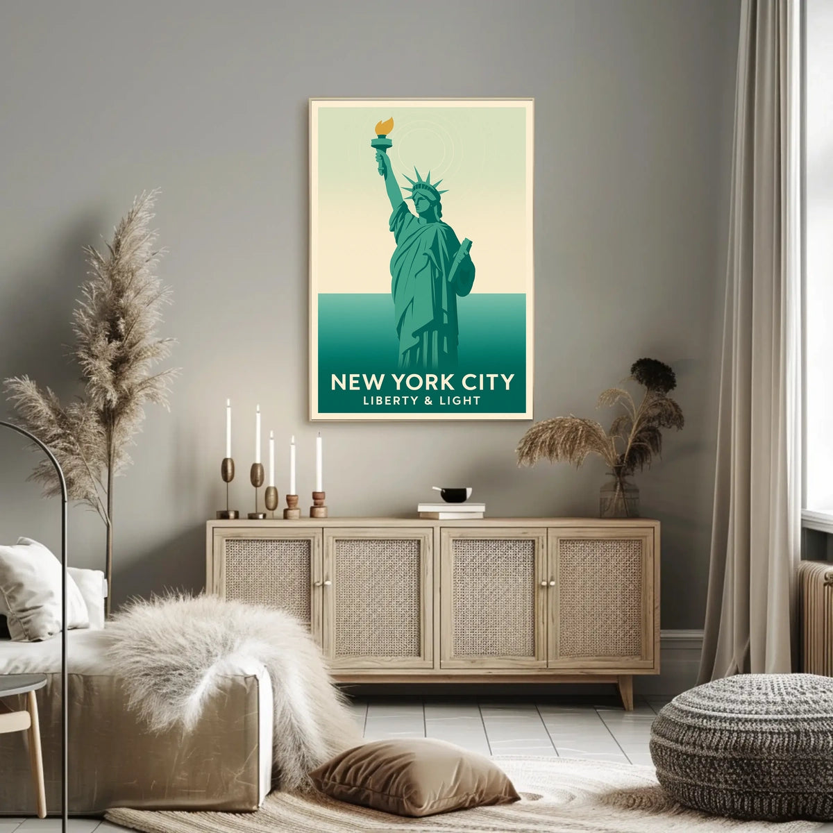 Statue of Liberty Poster Modern Travel City Wall Art